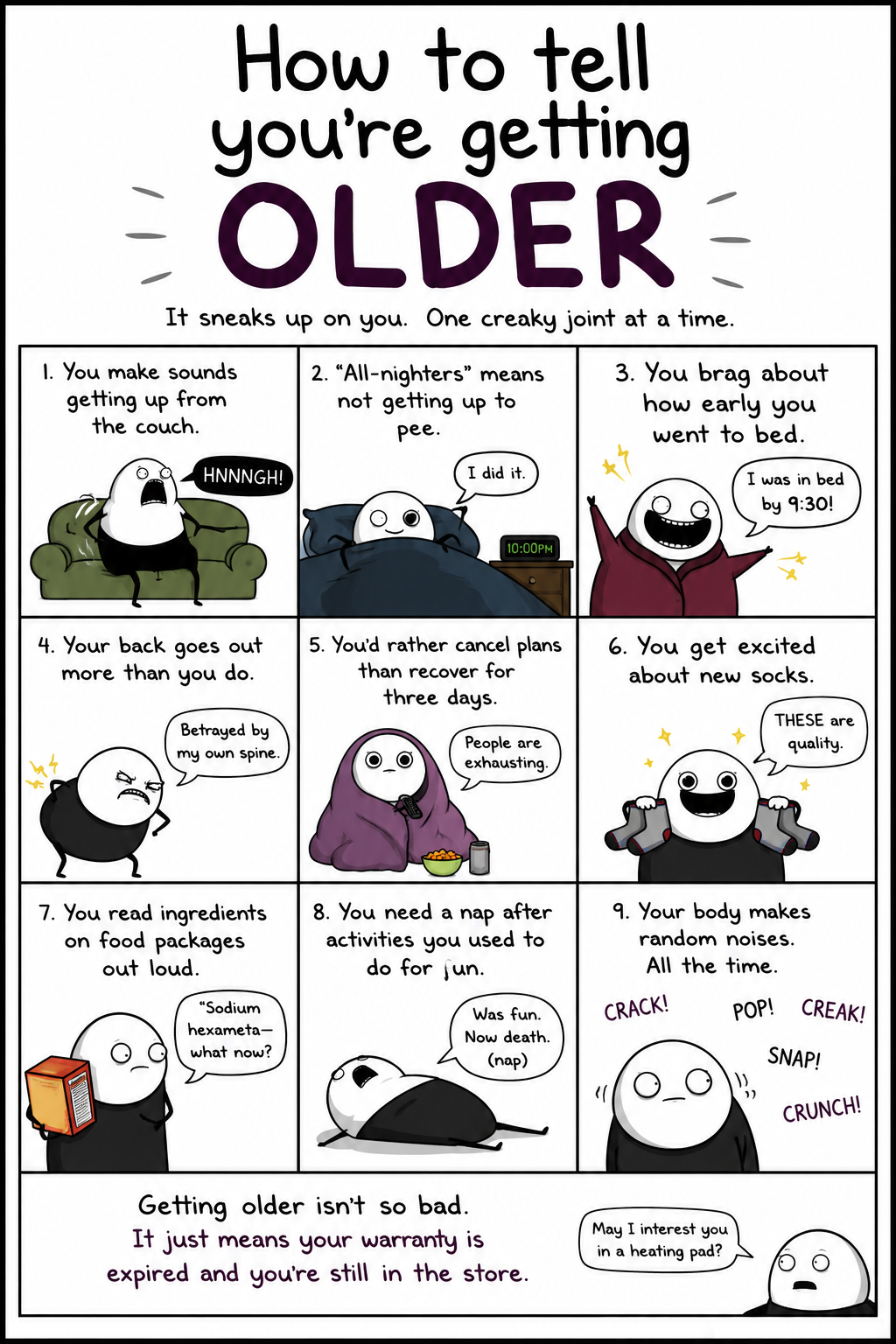 How to tell you're getting older