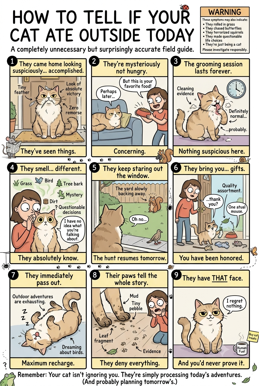 How to tell if your cat ate outside today